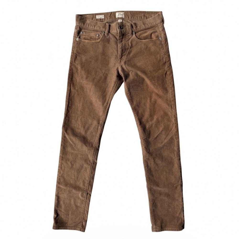 J.Crew 484 Slim Fit Corduroy Pants Mens 30x32 Brown Stretch G7128 Cotton